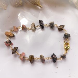 Rhodonite Wire Wrapped Bracelet